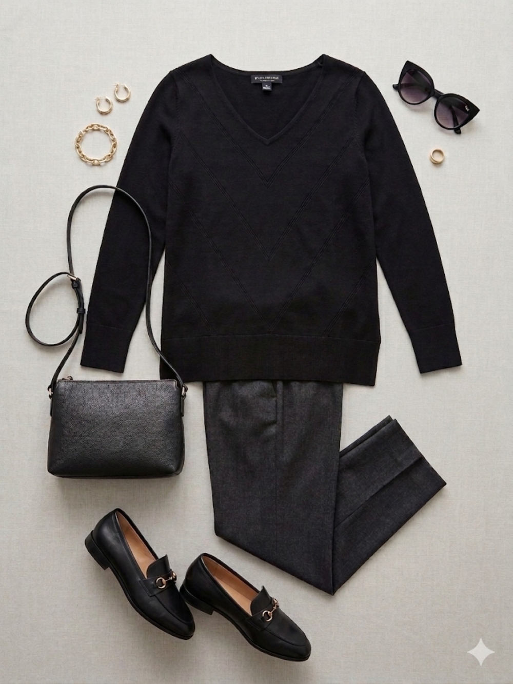 Banana Republic Minimalist Black Long Sleeve Light Sweater with V-Neck, Size XS